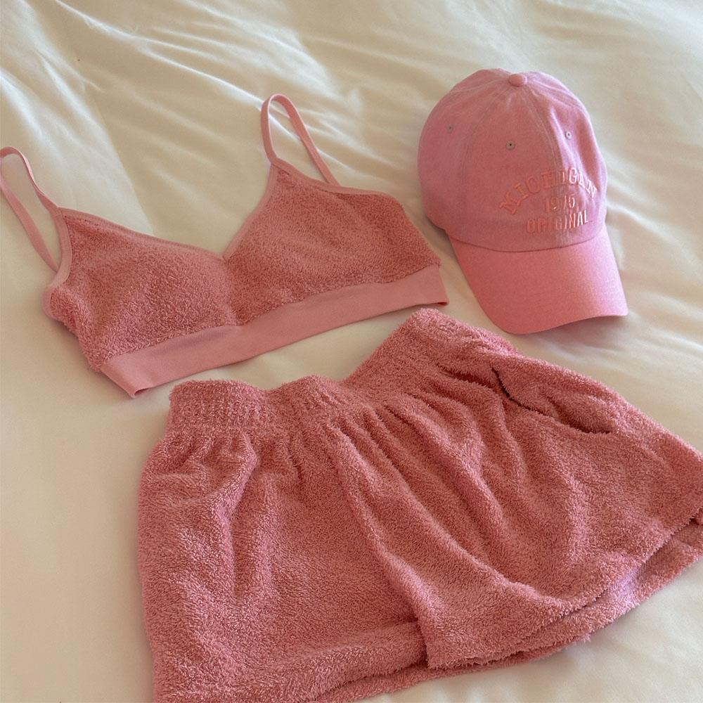 바캉스 타올 테리 브라탑 반바지 세트 모노키니 수영복 투피스세트 트레이닝 셋업