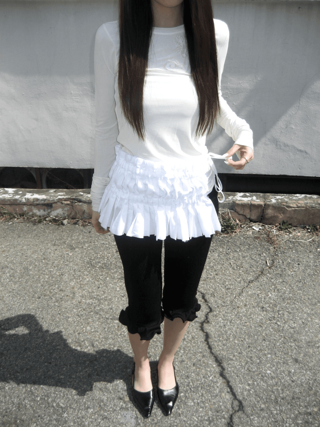 layered ruffle wrap