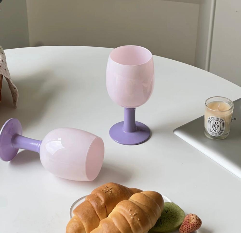 오렌지베케이션 빈티지 엔틱 퍼플 고블렛잔