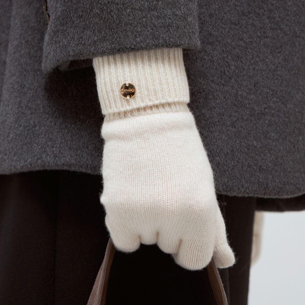 wool knit gloves - ivory