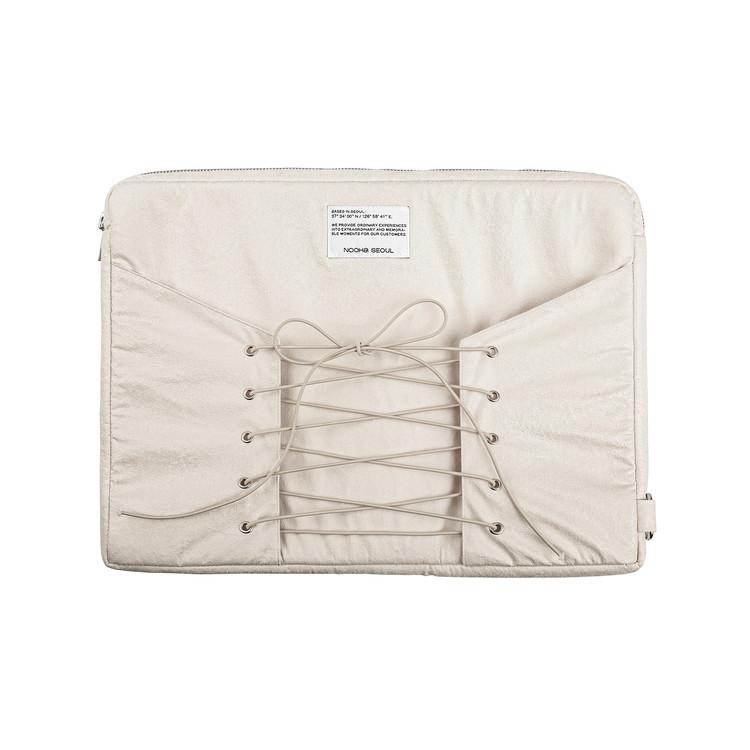 Eyelet Laptop Pouch_Cream Suede  : Nooha Seoul 누하서울