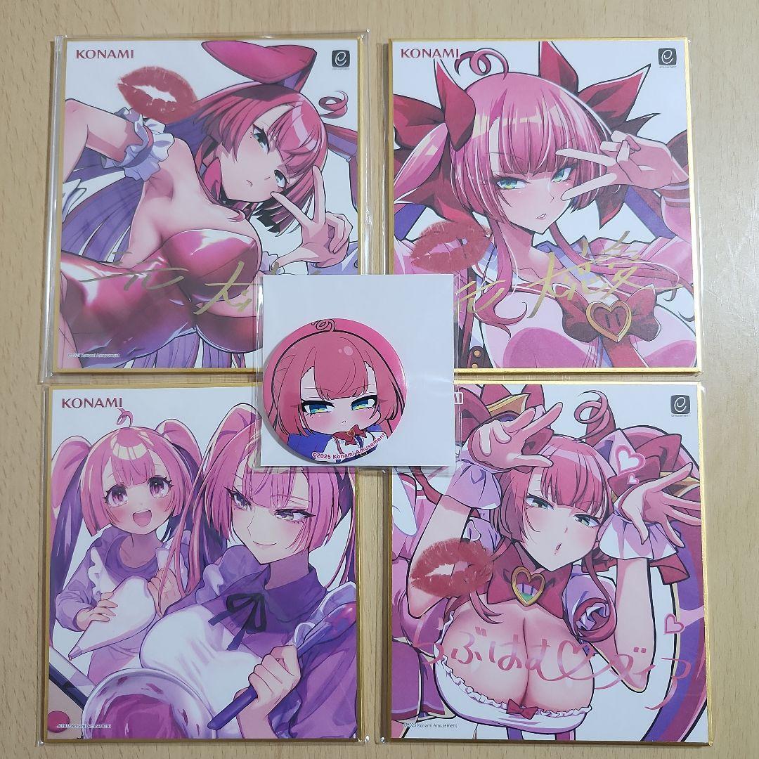 麻雀ファイトガール ミツモト・ダイア くじ ミニ色紙 缶バッジ