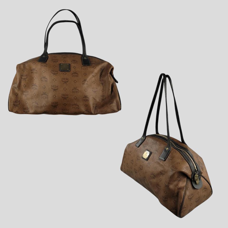 MCM 엠씨엠 딥브라운 비세토스 모노그램 로고 토트백 보스턴백 숄더백 가방