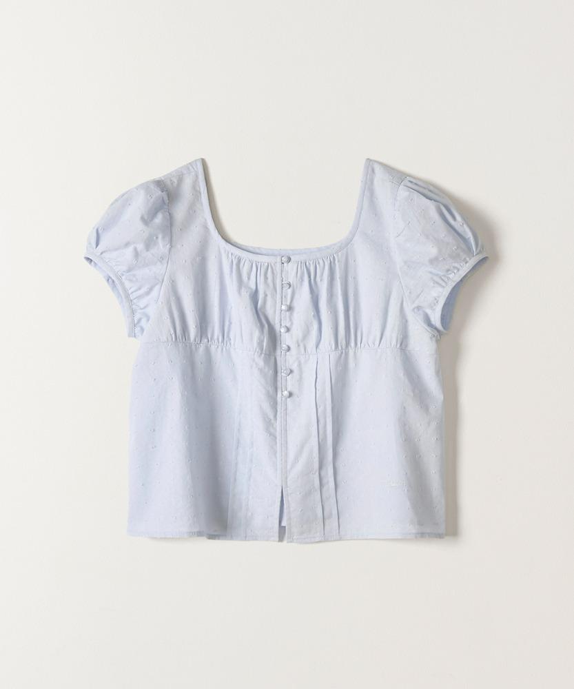 POLKA DOT PUFF SLEEVE BLOUSE LIGHT BLUE