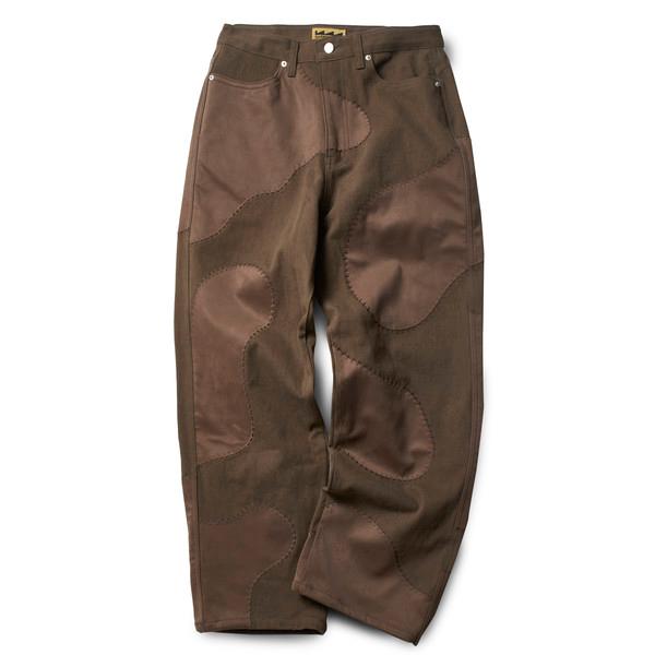 Rounded Suede Patch Pants (BROWN)