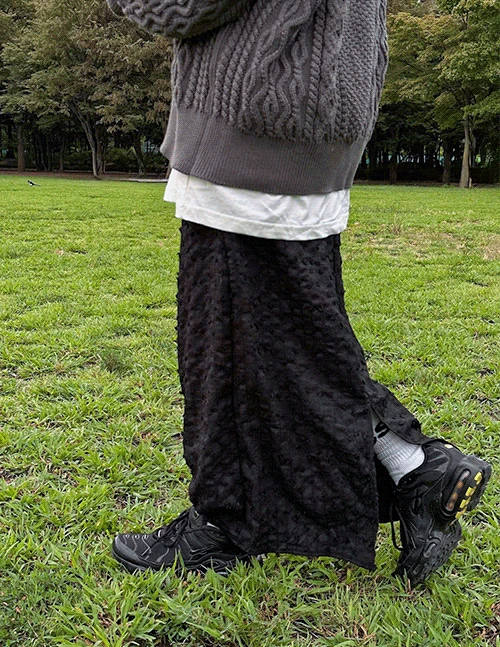 easy popcorn slit skirt