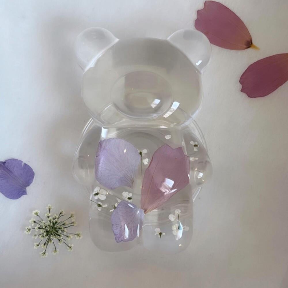 투명 생화 플라워 곰돌이 그립톡 레진 거치대 스마트톡 flower teddy 67