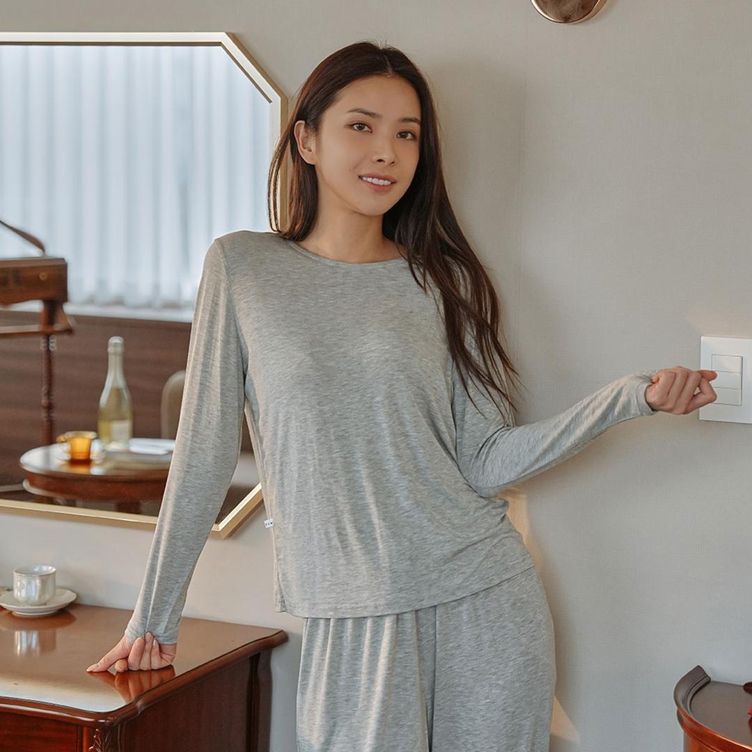 소프트 슬림 쿨링 모듈 긴팔티셔츠 파자마 (베이직핏)