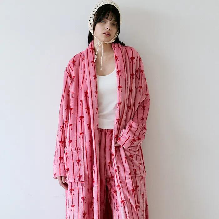 멜로우 극세사 로브- 리본 2colors