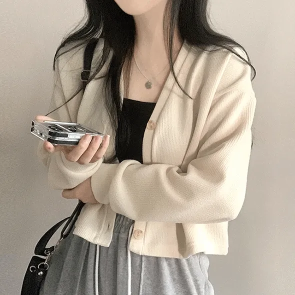 [꾸안꾸/팔뚝커버] 아방핏 버터 크롭 가디건 [4color]