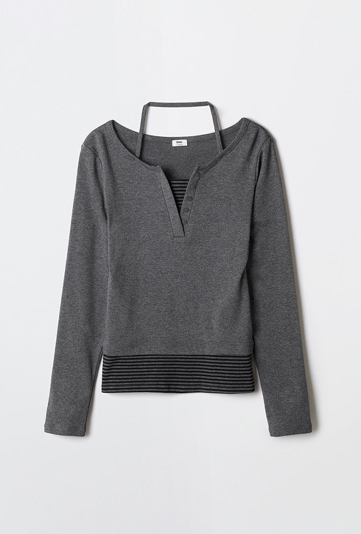스트라이프 레이어드 긴팔티_SPLWG23GY2