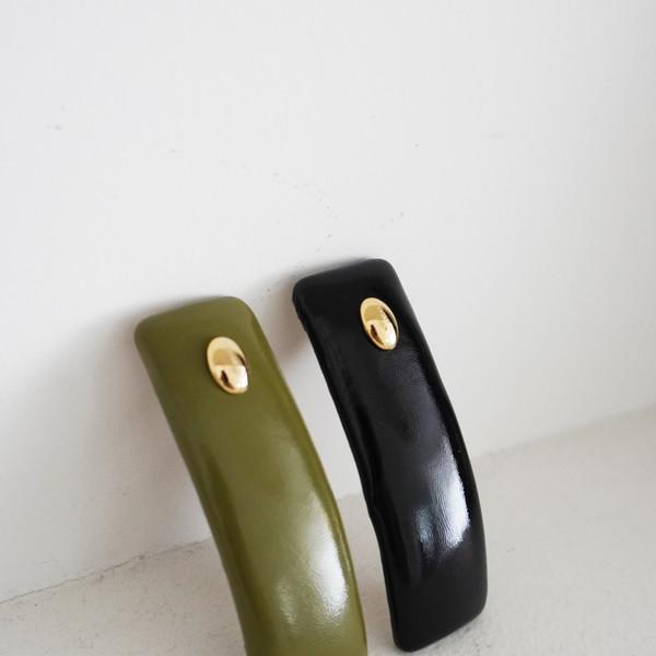 Cosymosy Square Leather Hair Pin - 2 Color