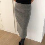 founders 파운더스 캐리 울 스커트 H라인 뒷트임 일자 롱 치마 이너프