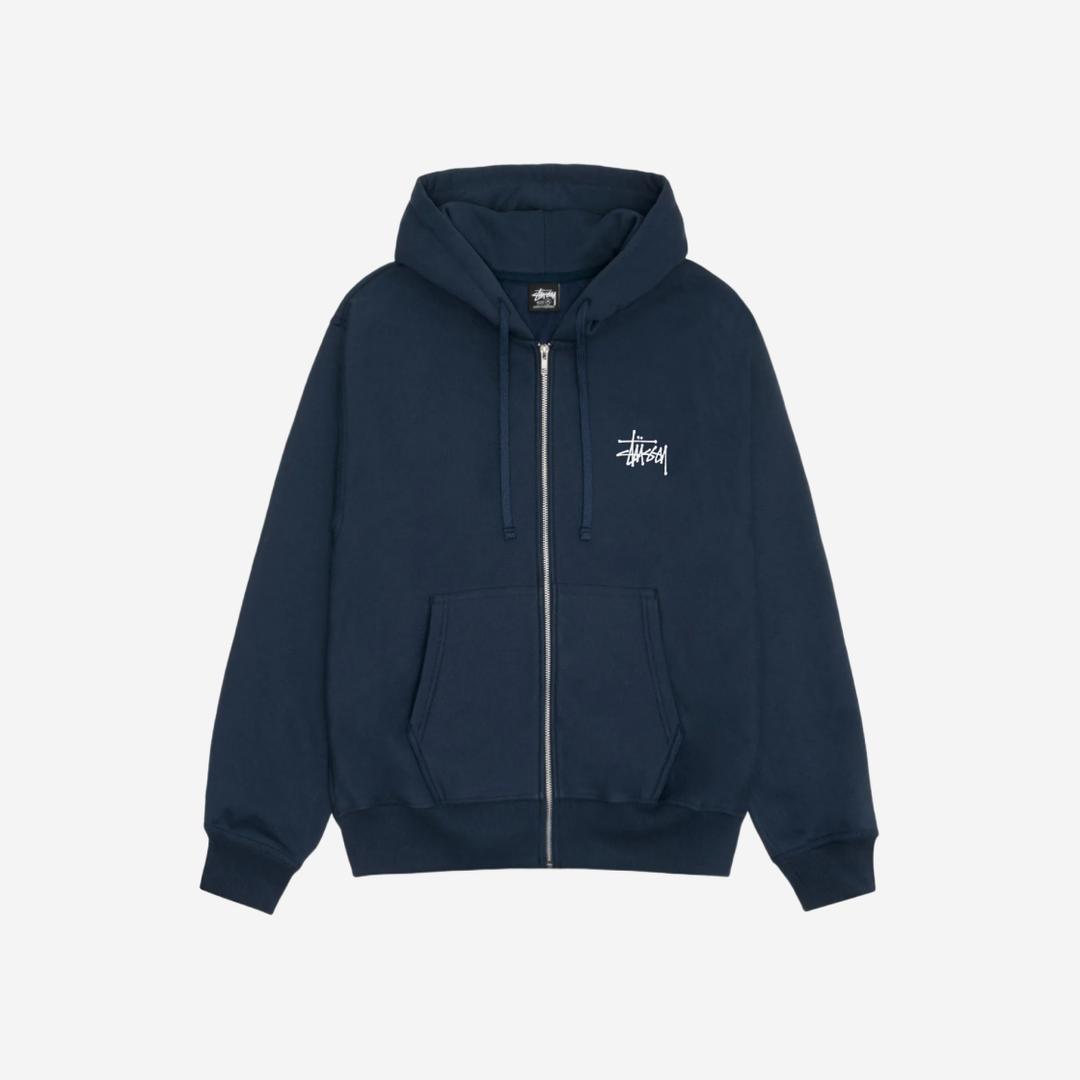 Stussy Basic Stussy Zip Hoodie Navy 2024
