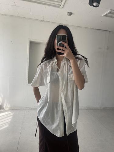 White color buttoned stitched blouse