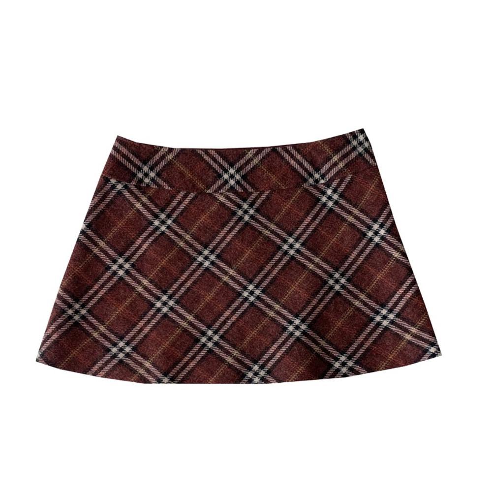 [중고] Red check skirt (28)
