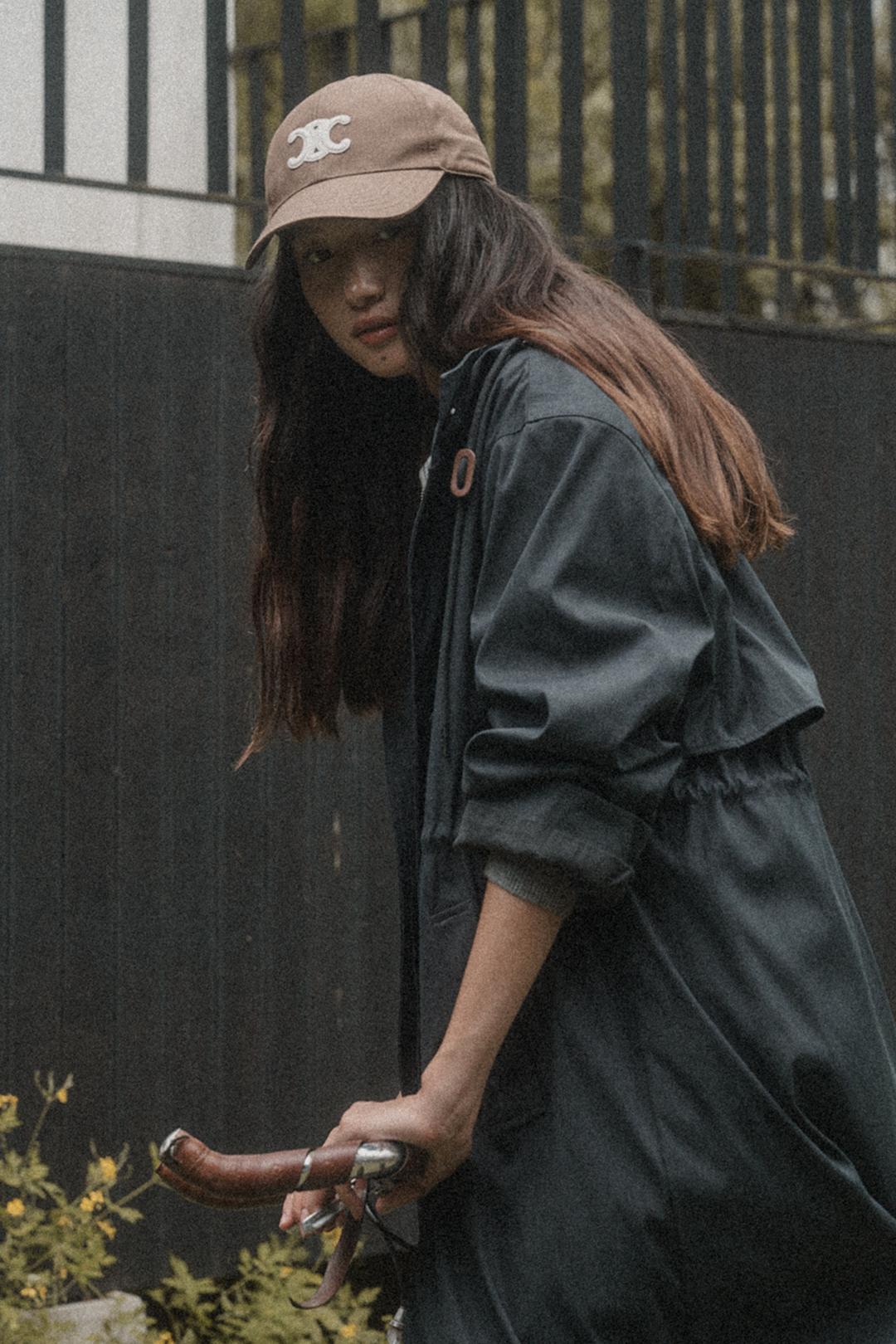RAVI HOOD LONG TRENCH COAT_NAVY  Sold Out