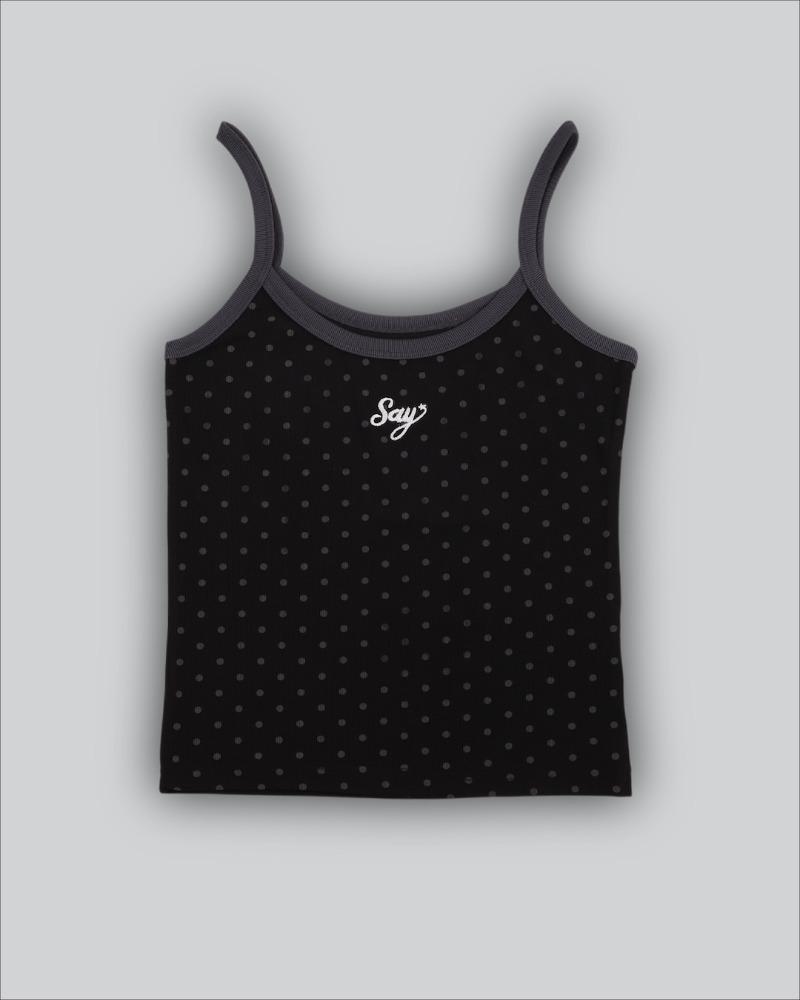 (W) 도트 패턴 탱크탑 BLACK
