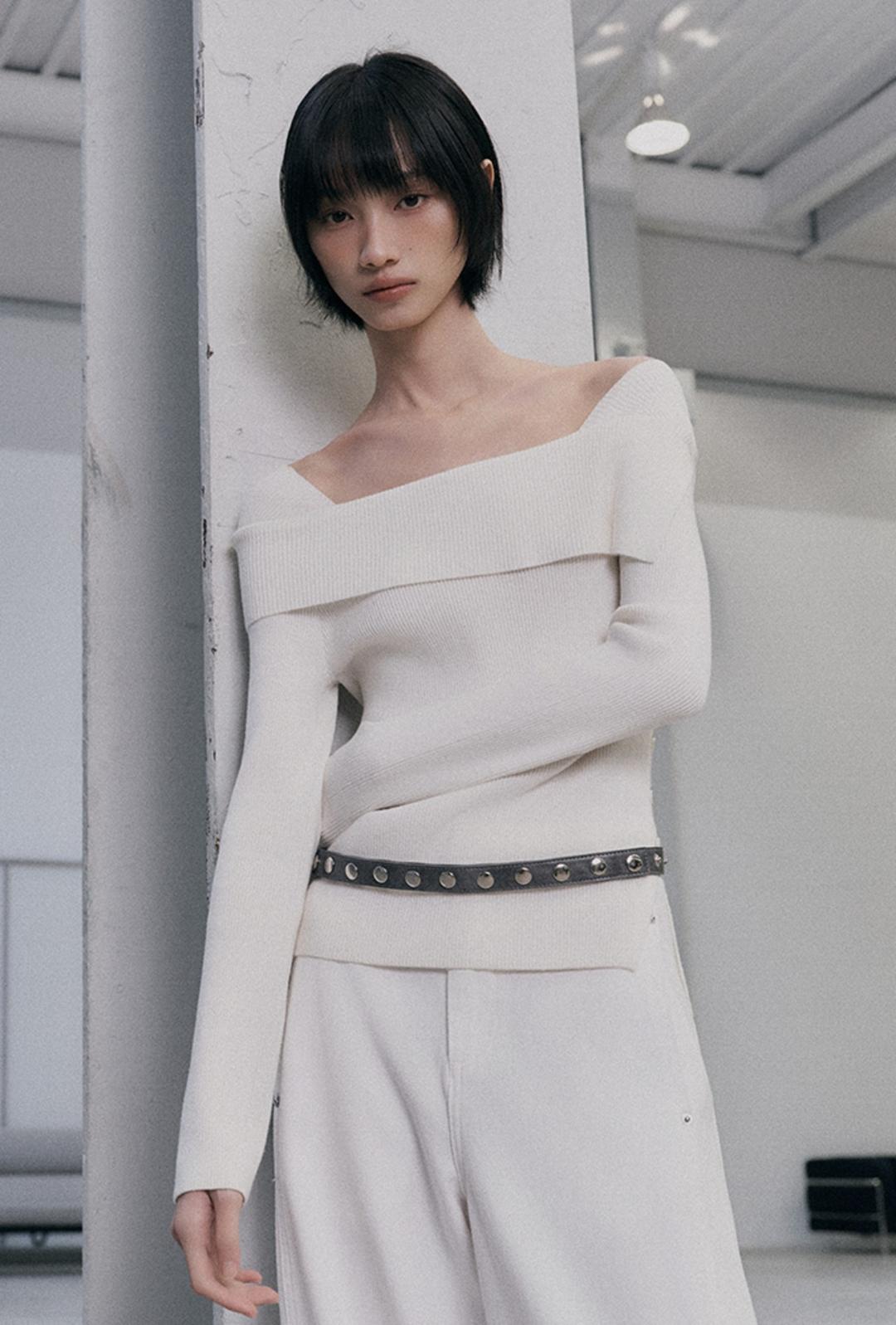 [누적4만장] 버튼업 언발숄더 풀오버_MIWKAFV13T