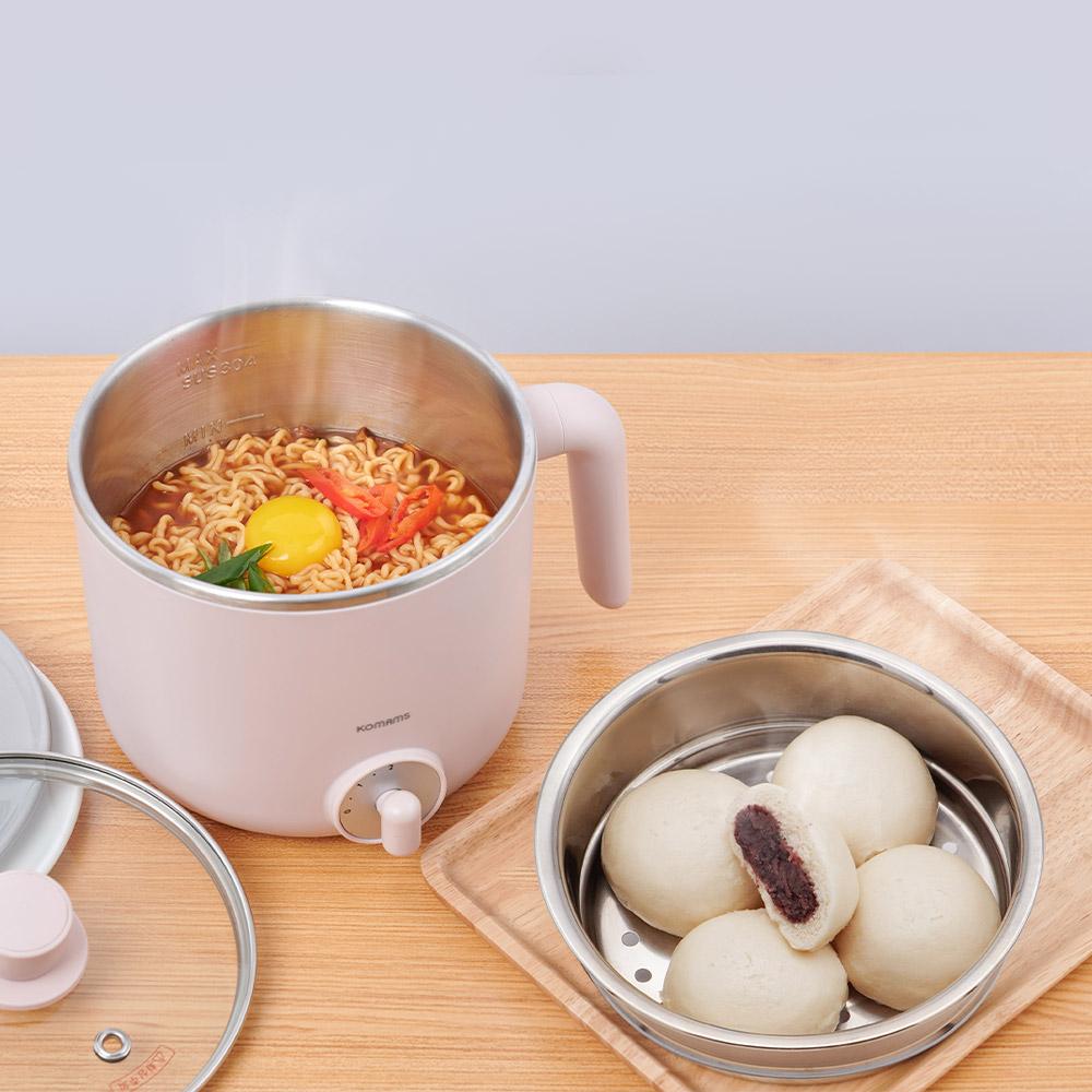 코맘스 1.2L 라면포트 멀티쿠커 호빵 만두 찜기