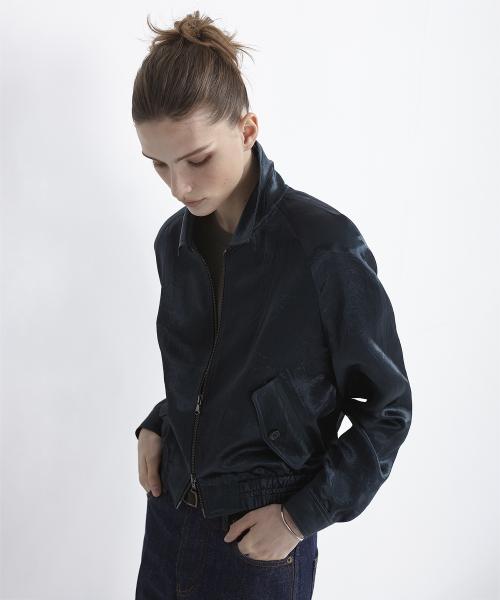 VINTAGE WASHED SATIN 90s BLOUSON (TEAL GREEN)
