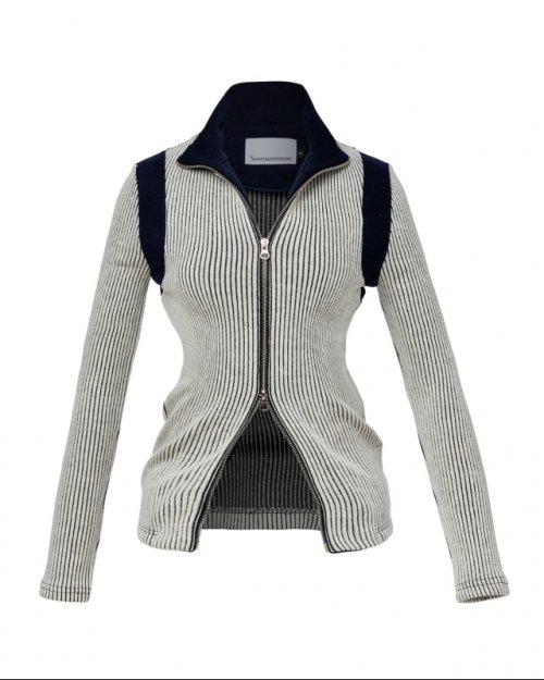 지퍼 가디건 - 스노우