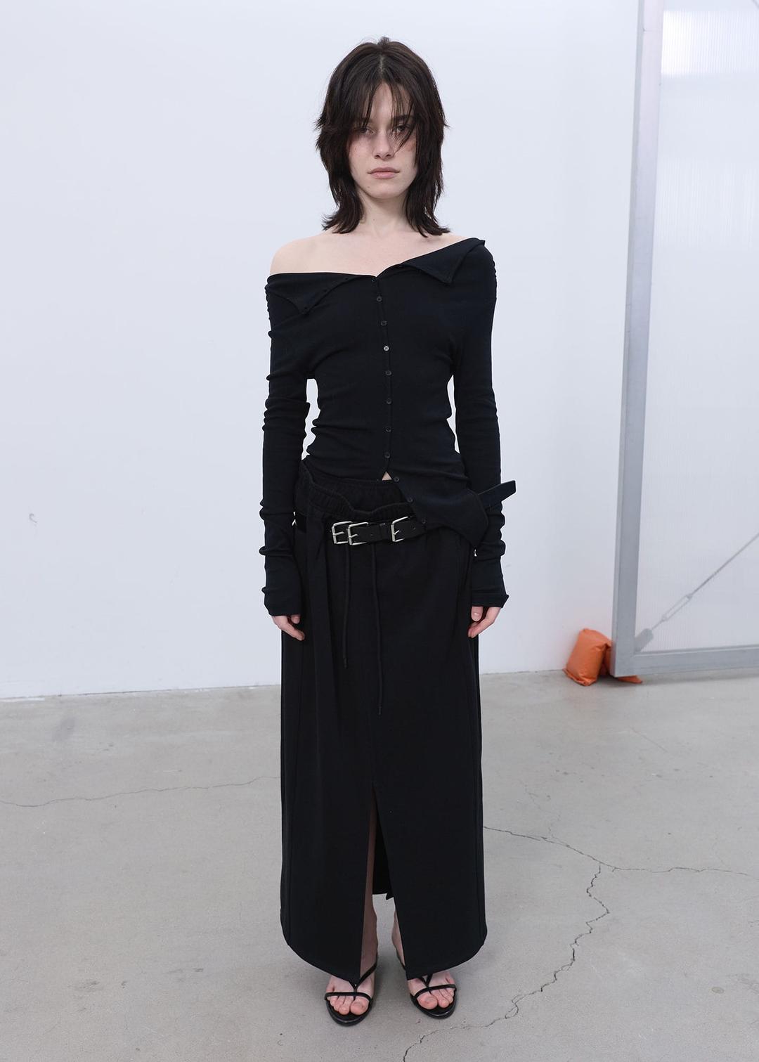 TWO-WAY BUTTON-UP TOP (BLACK)