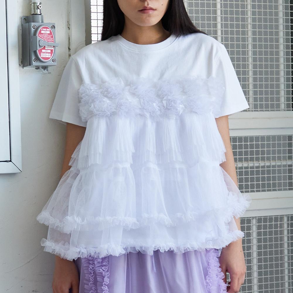 ROSE SYMPHONY SHORT-SLEEVE - WHITE