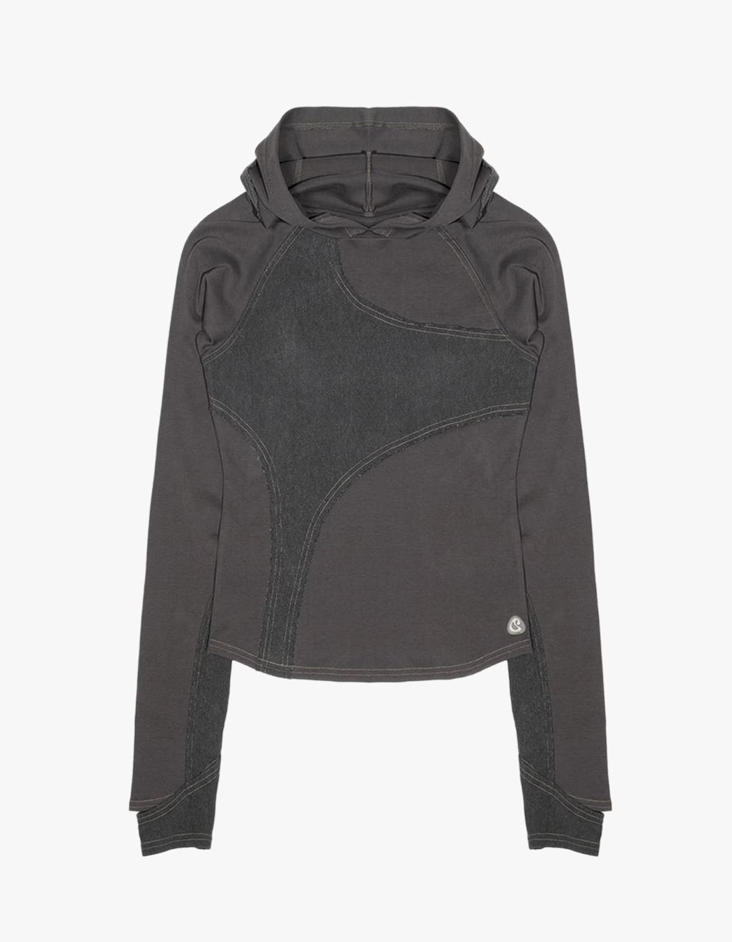 Raw Edge Hoodie - Black
