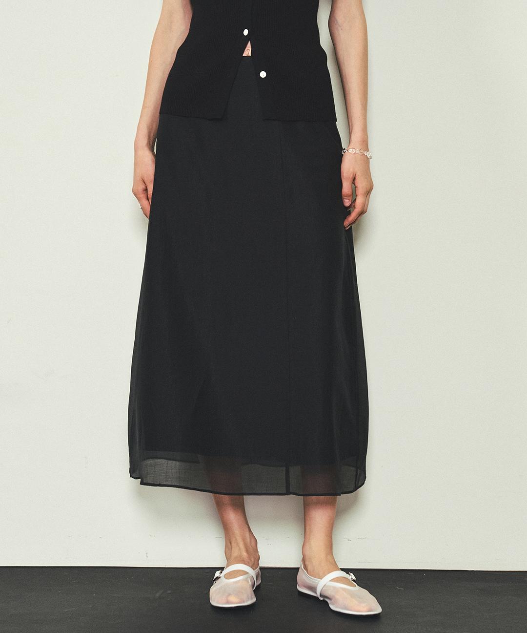 씨타 See-through Layered Skirts_CTS608(Black)