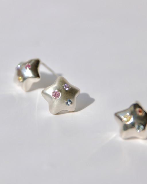 [925 실버] 플럼피 스타 귀걸이