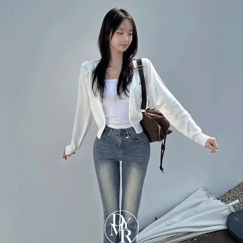 [허얇골넓💋/비율사기템]홀릭 허리 쏙 글램 하이웨스트 부츠컷 롱 워싱 데님 팬츠