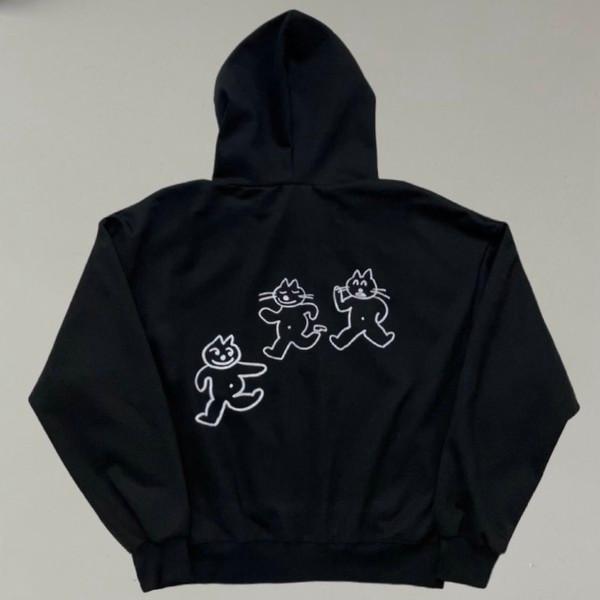 running cats hoodie zip-up ( 2 color )