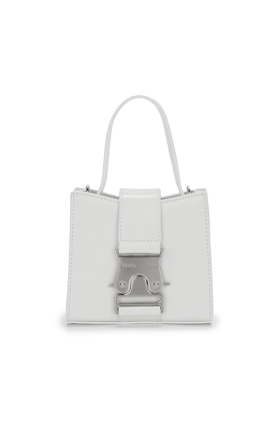 SQUARE MINI LEATHER BUCKLE BAG IN IVORY