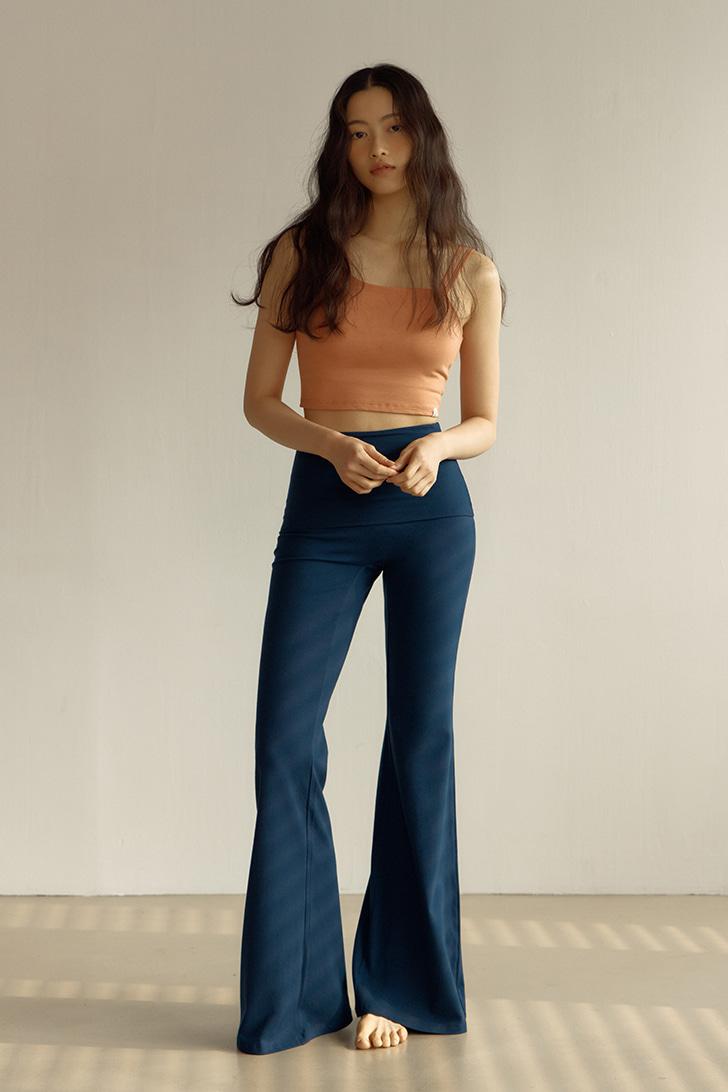 High Waist Bootcut Pants (Deep sea)