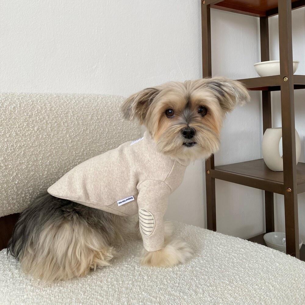 Basic 엘보패치터틀넥_멜란지그레이