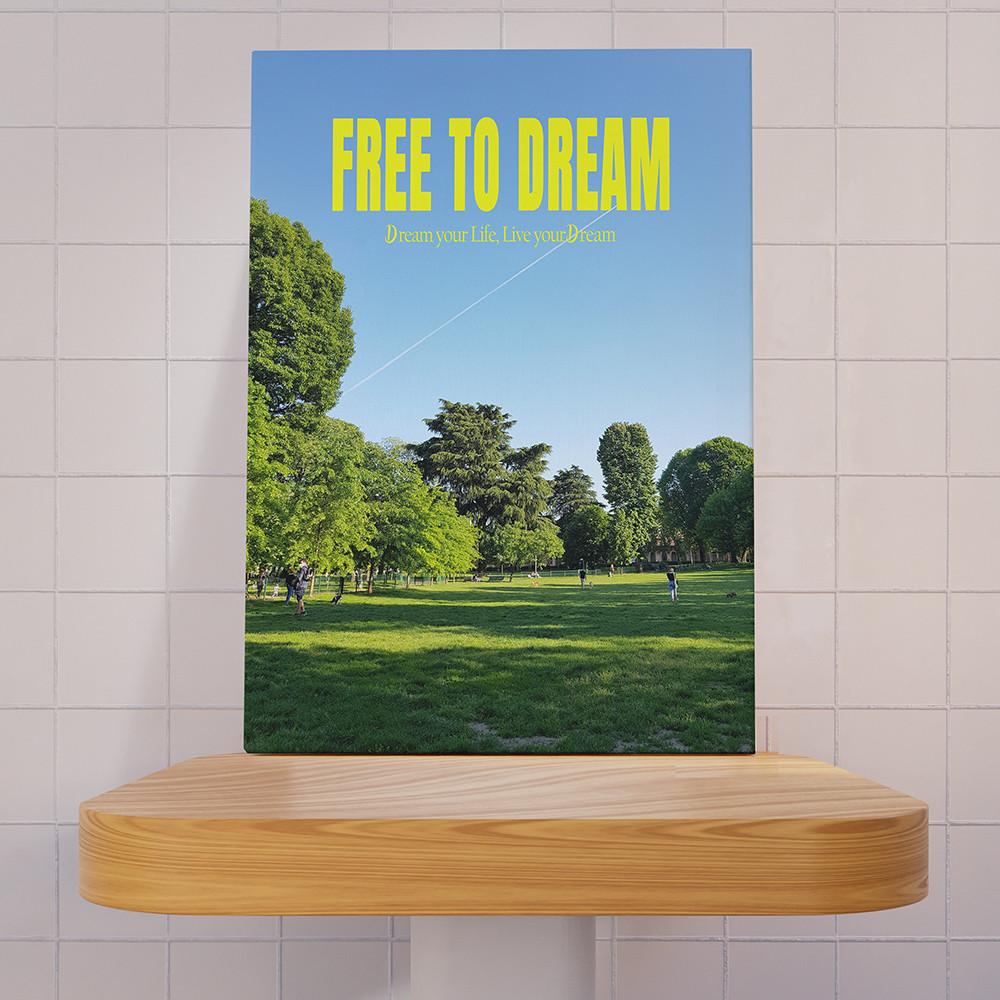 Free to Dream 빈티지 대형 감성 포스터 사진 여름 숲 풍경 바다 힙한 인테리어 포스터 액자