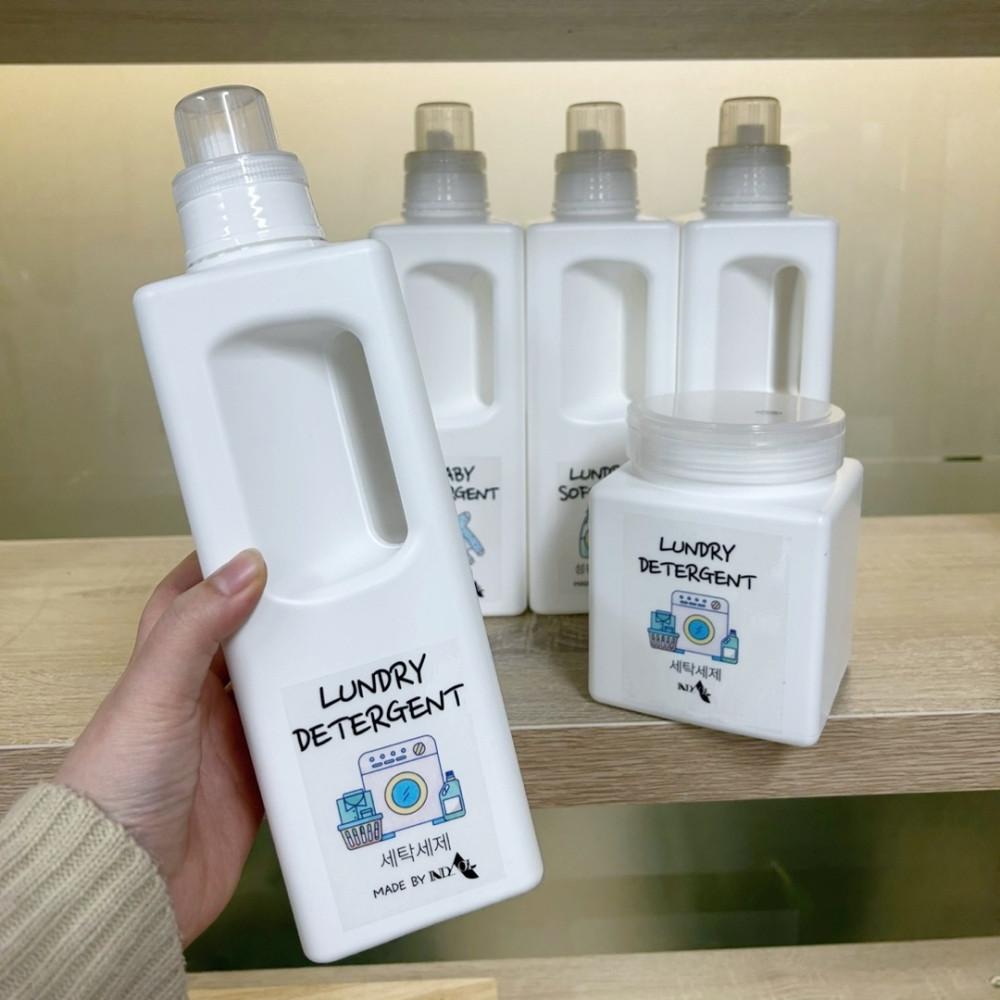 손잡이 세탁 세제 통 주방 욕실 소분 리필용기  라벨스티커포함 1250ml 1000ml