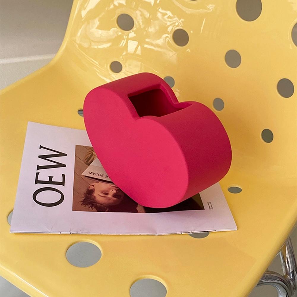 Pink heart vase 핑크 하트 세라믹 화병 꽃병 오브제