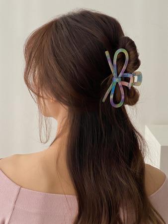 이런 상품 어때요? 빅리본 프랑스 마블셀룰 빅사이즈 반묶음 올림머리 헤어 집게핀 14color