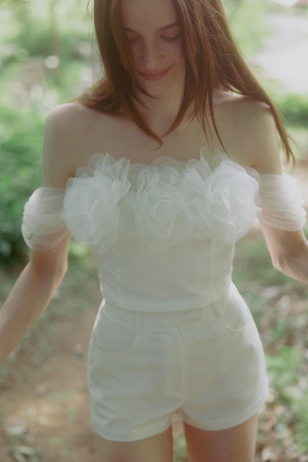 ROSE TRIMMING TOP_TT4S208IV