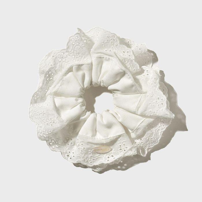 REGULAR LOGO LACE HAIR SCRUNCHIE white