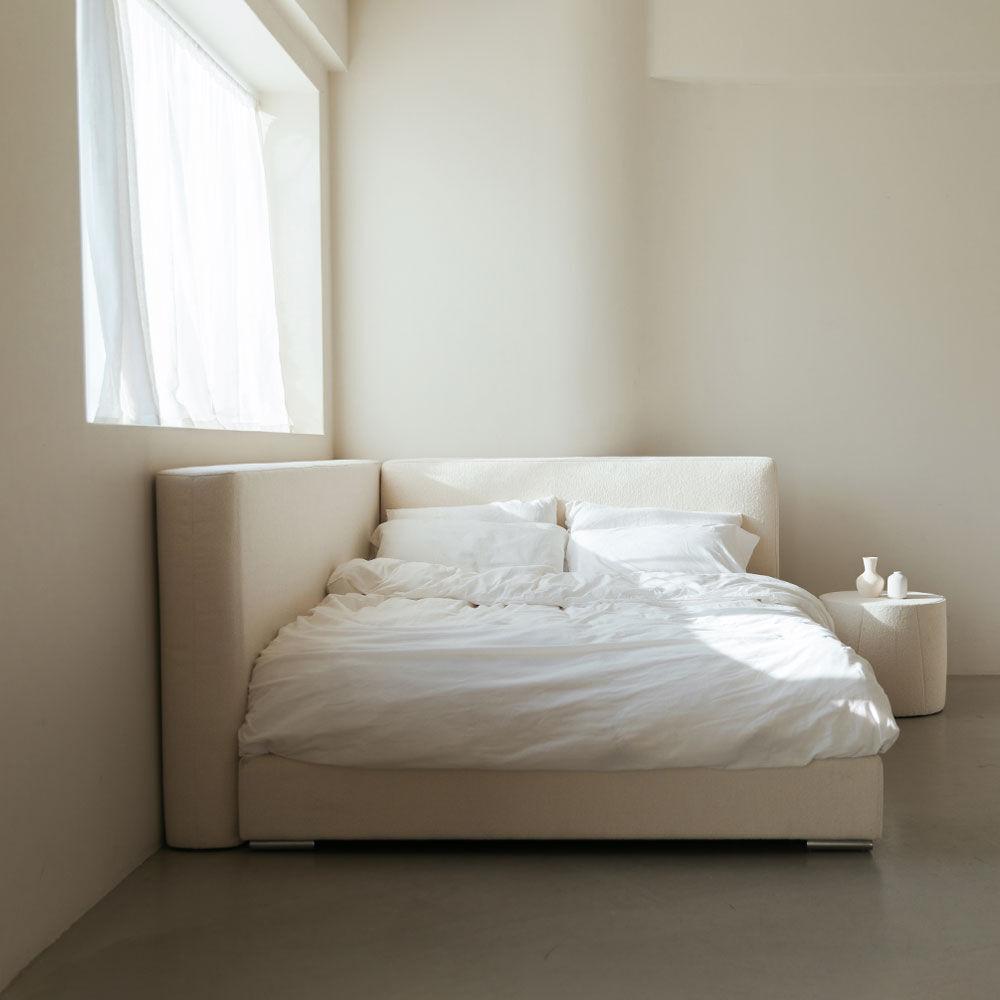 독일 부클레 패브릭 베네 침대 프레임 더블헤드 아이보리