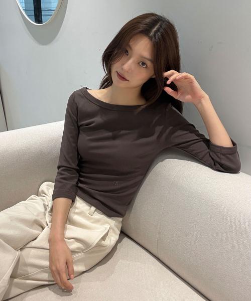 코튼 보트넥 긴팔 티셔츠(Basic)_4COLORS