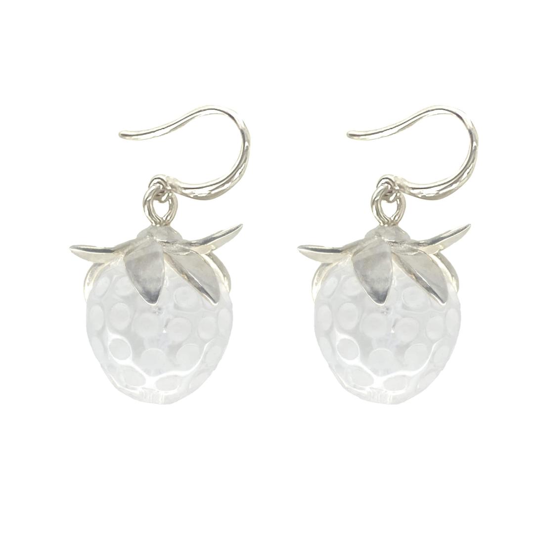 clear strawberry earring