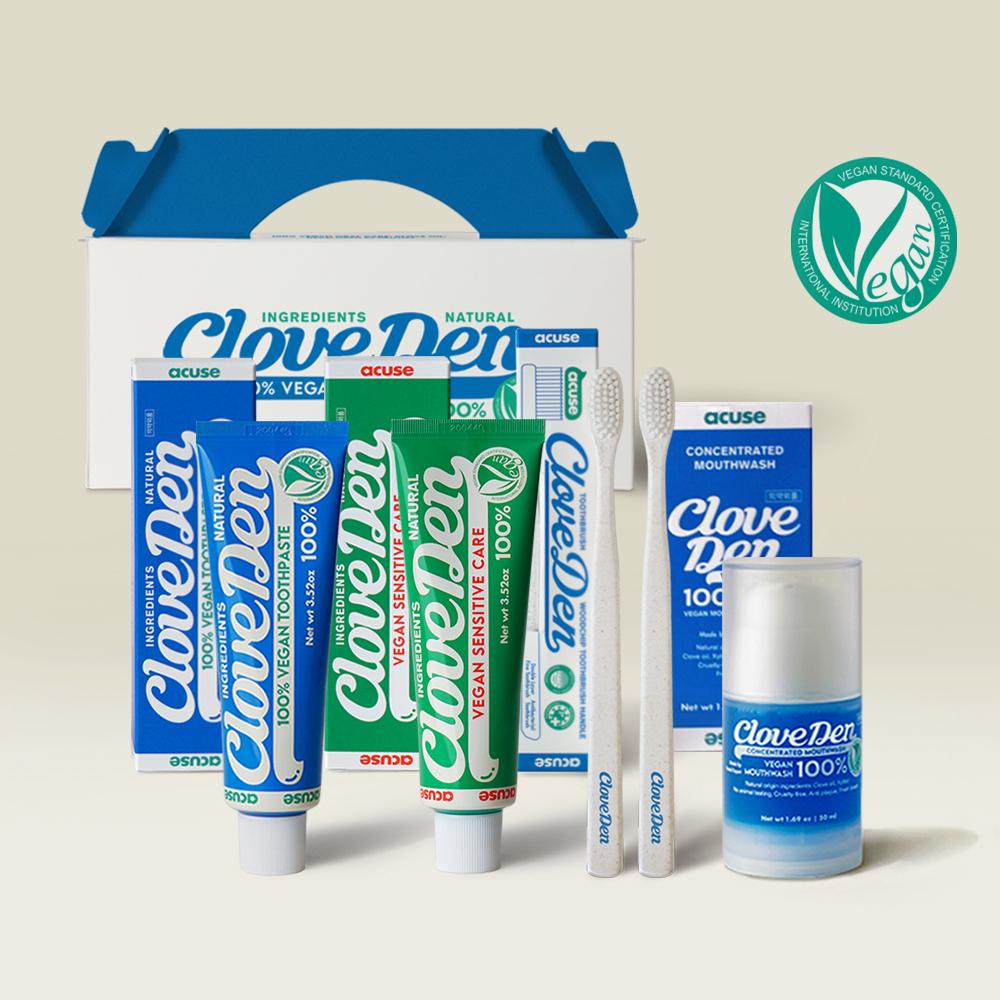 [단독][프리미엄 덴탈케어] 비건 수분치약 듀얼 패키지 선물세트 + 기프트박스 치약칫솔세트