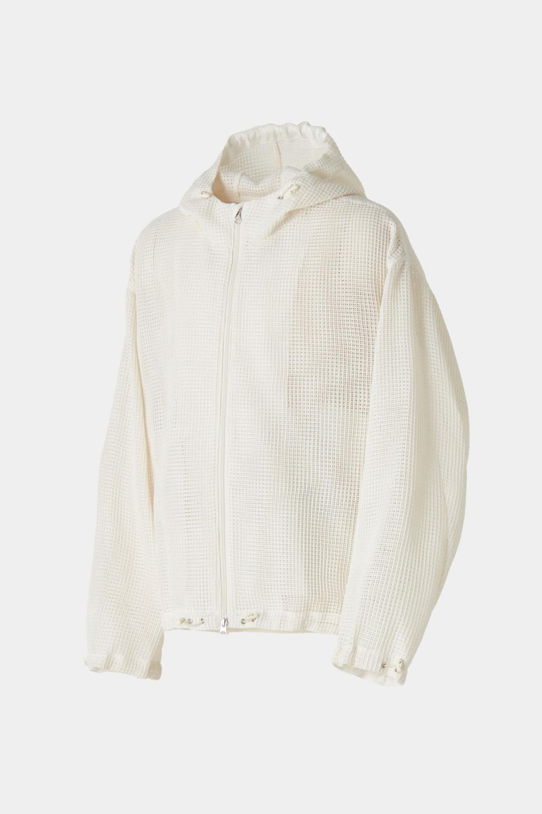 더블 네티드 후드 집업 (아이보리)