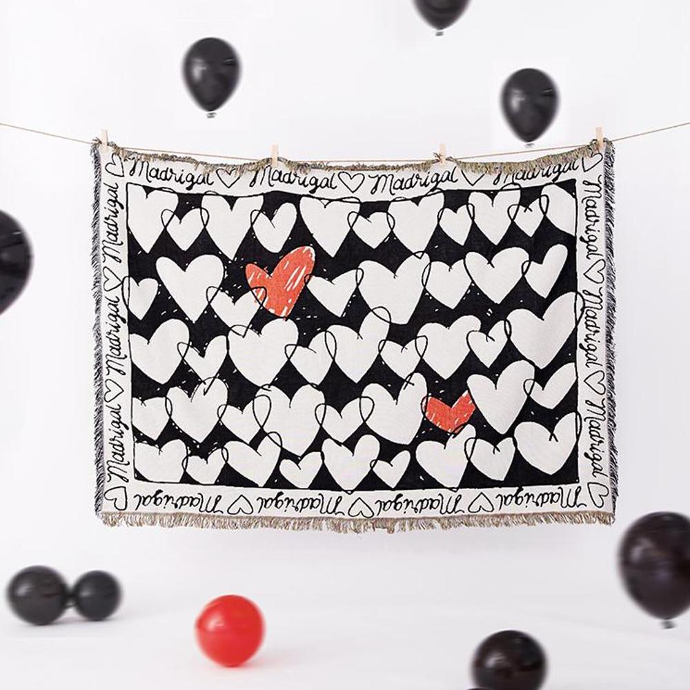 코지풀 러블리 하트 스케치 담요 소파커버