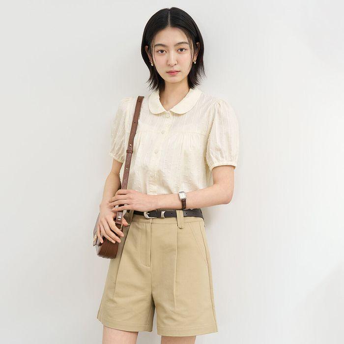 WOMAN 라운드 카라 퍼프 블라우스 [CREAM] / WBE2L03520