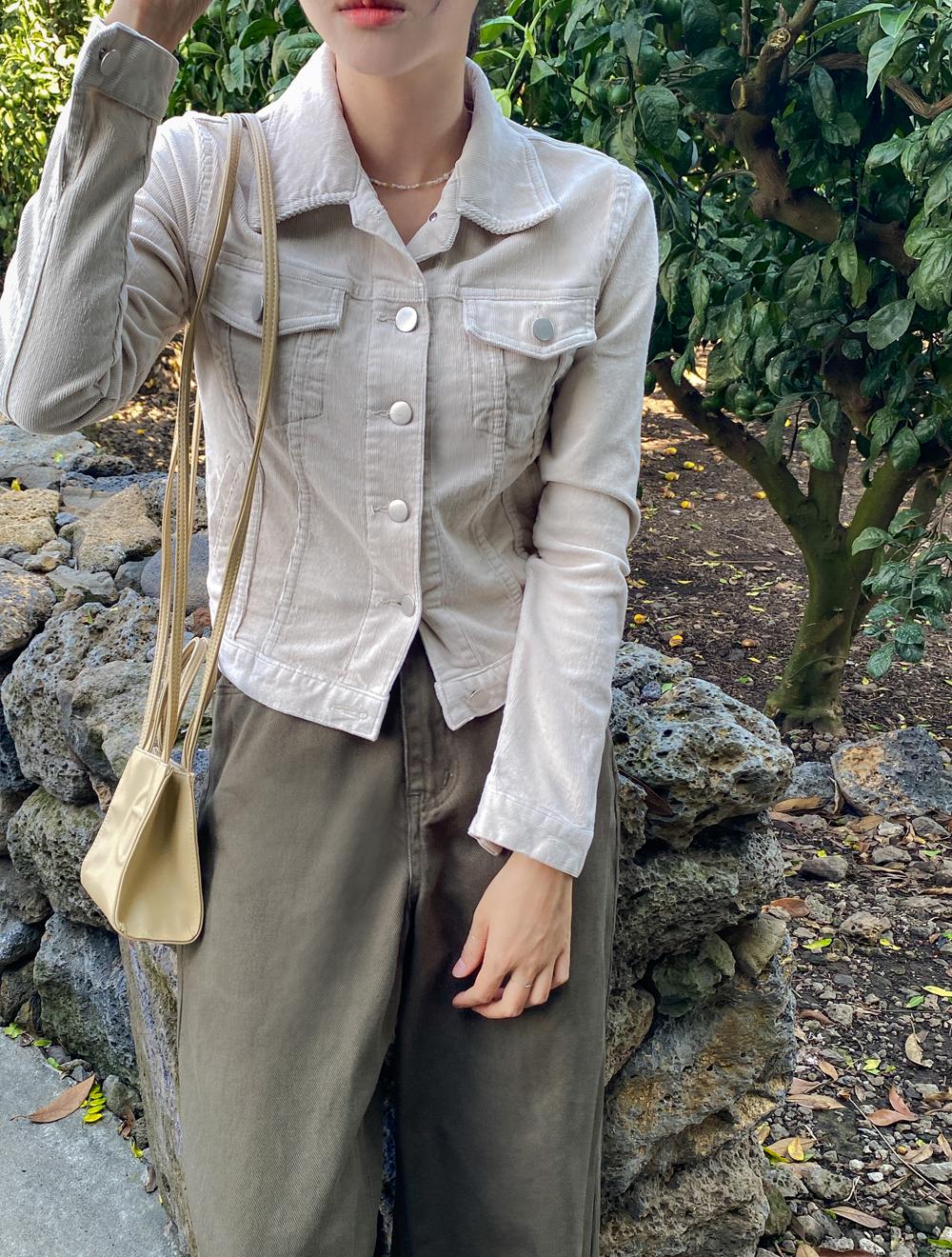 밀키 코듀로이 슬림 숏자켓 (3color)